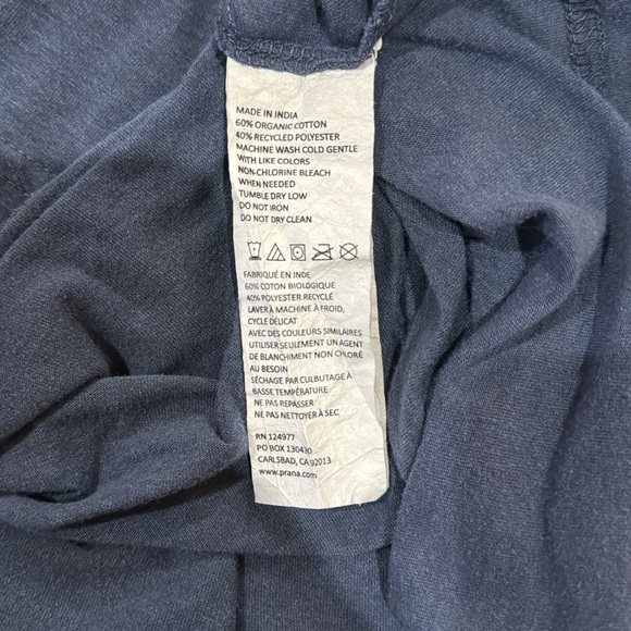 Prana Men’s Blue T-Shirt, Size XL, Gently Used - Picture 5 of 5